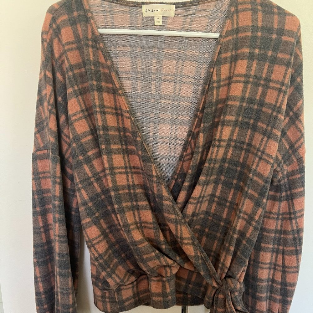Plaid Tie Long Sleeve